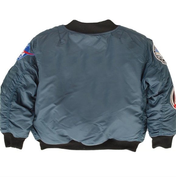 Up and Away NASA Astronaut Space Shuttle Flight Bomber Jacket Multi Patches - Picture 3 of 15